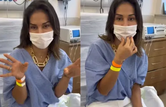 Em um vídeo publicado no TikTok, ela mostrou que foi ao hospital após apresentar sangramentos