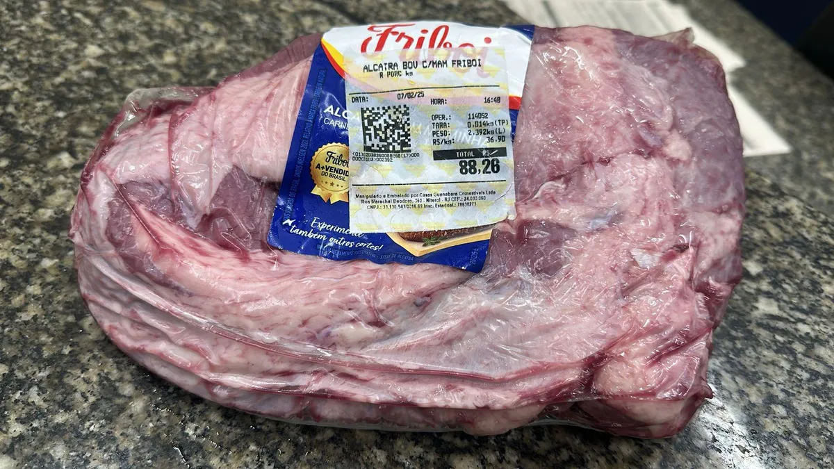 Carne está avaliada em  R$ 88,26