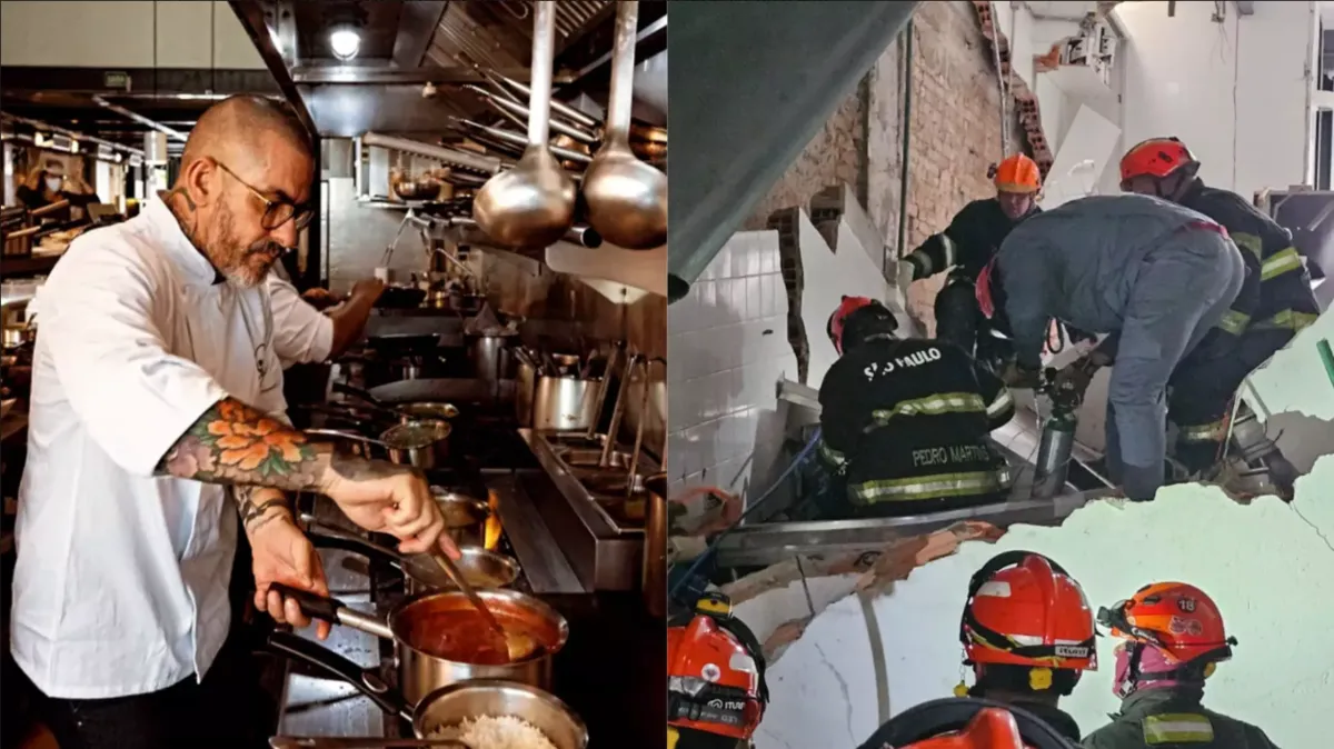 Teto de restaurante Jamile, que tem Fogaça como chef, desaba em SP
