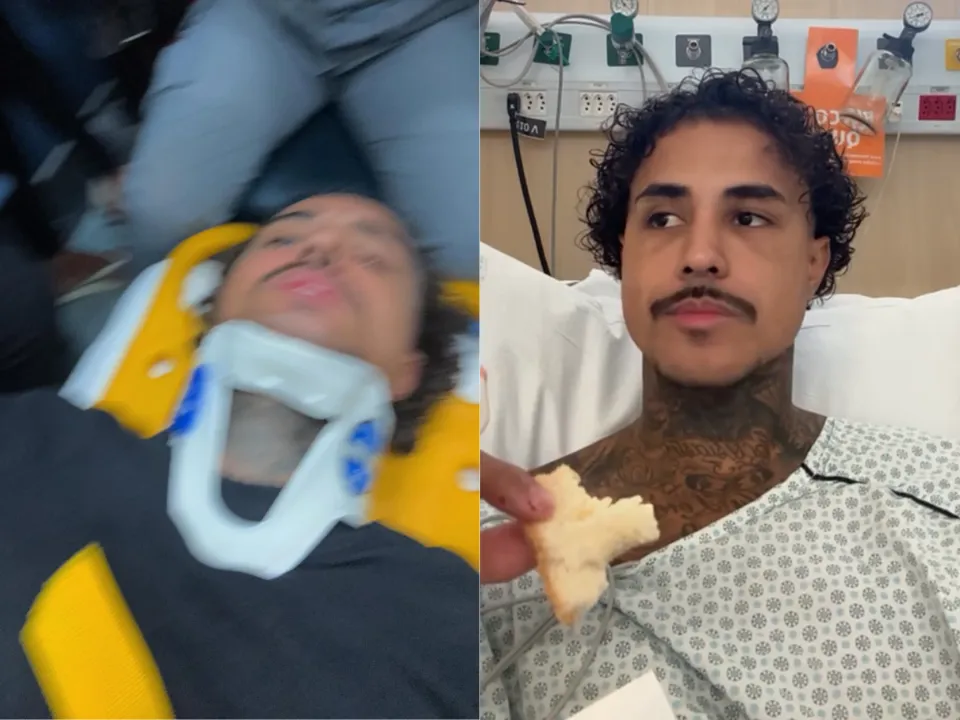 O cantor contou em suas redes sociais nesta terça-feira (29) que sofreu um acidente de trânsito