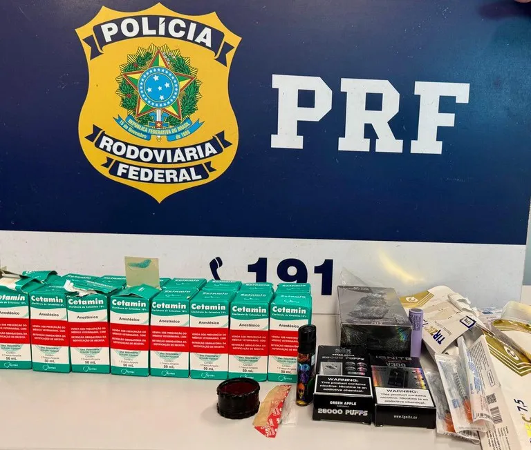 Material apreendido na ação