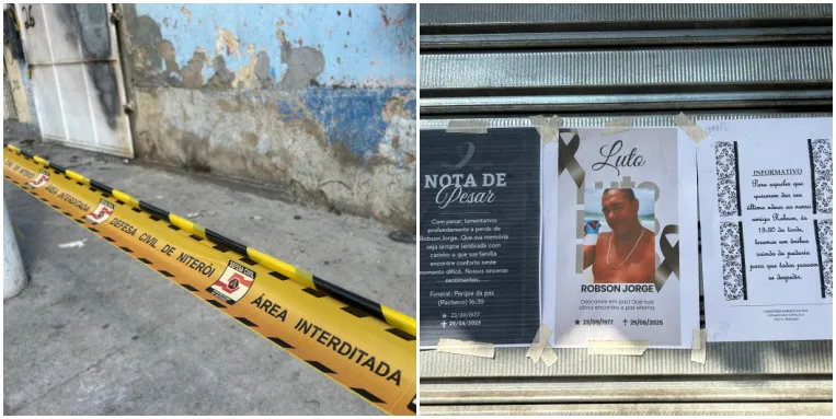 Robson foi vítima de um incêndio dentro de sua padaria, localizada no bairro Engenhoca, em Niterói