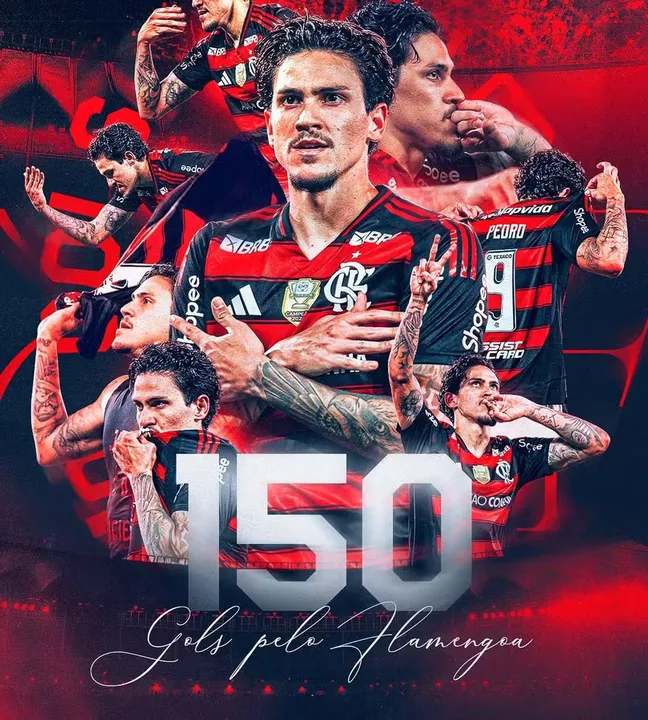 Flamengo homenageou Pedro pela marca de 150 gols pelo clube