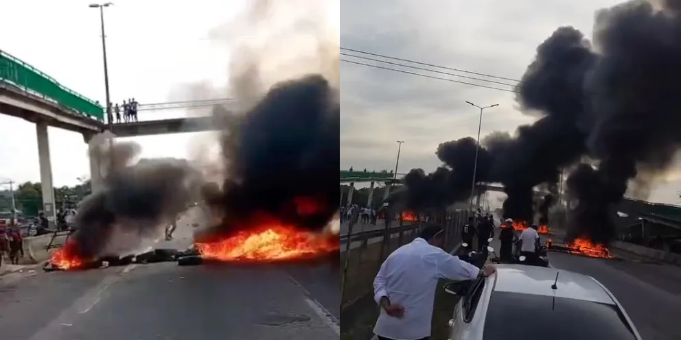 Às 17h15, o engarrafamento já tomava mais de 10km da via