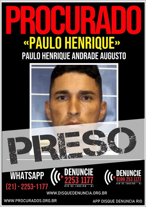 Havia dois mandados de prisão por roubo expedidos contra Paulo Henrique