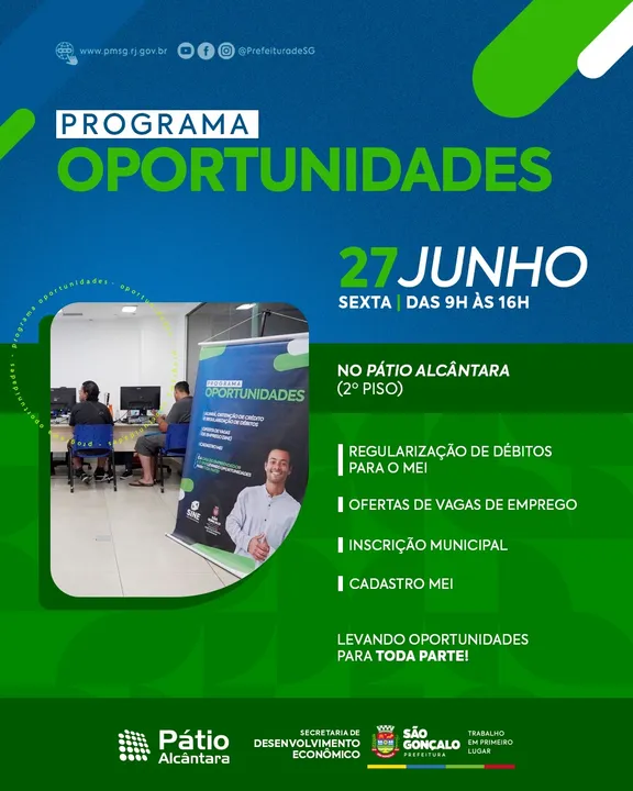 O 'Oportunidades' tem como objetivo facilitar o acesso da população aos serviços da Casa do Empreendedor e do Sistema Nacional de Emprego (Sine)