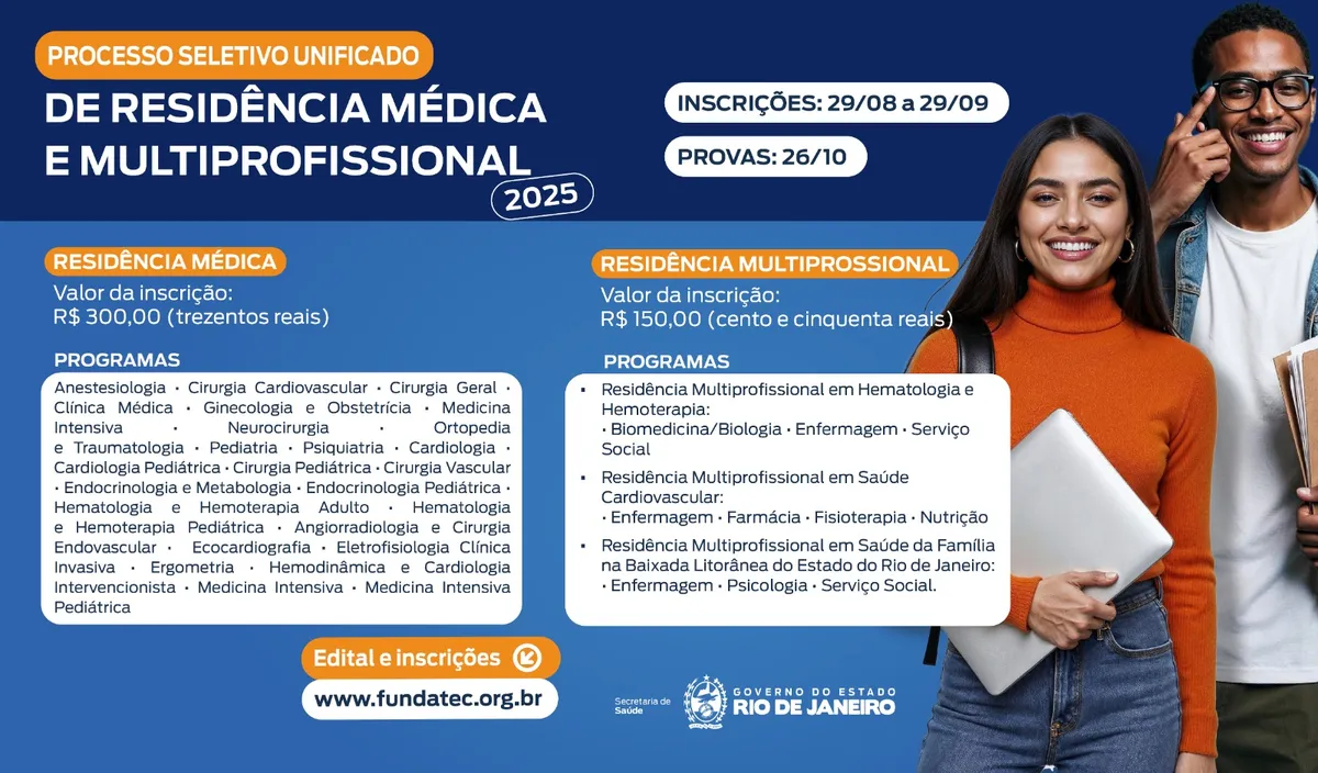 A residência médica, oferecida em 14 unidades do estado, configura-se num programa de pós-graduação para médicos recém-formados