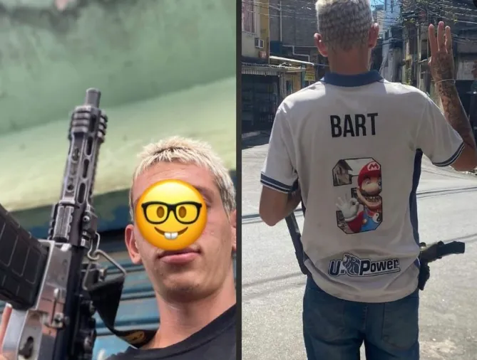 Nas redes, "Bart" ostentava fuzis e compartilhava fotos com gestos em alusão à facção
