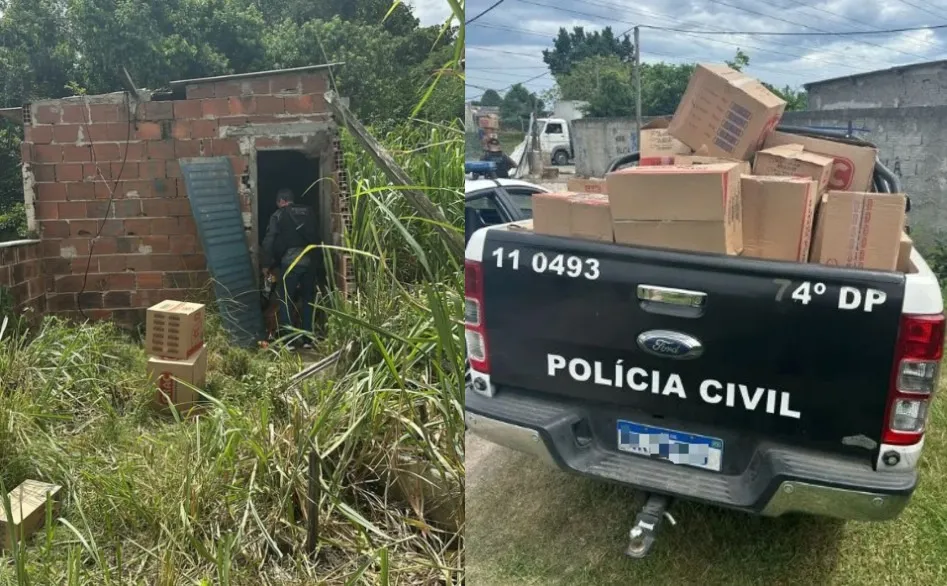 Uma carga de drogas e produtos roubados foi apreendida com ele