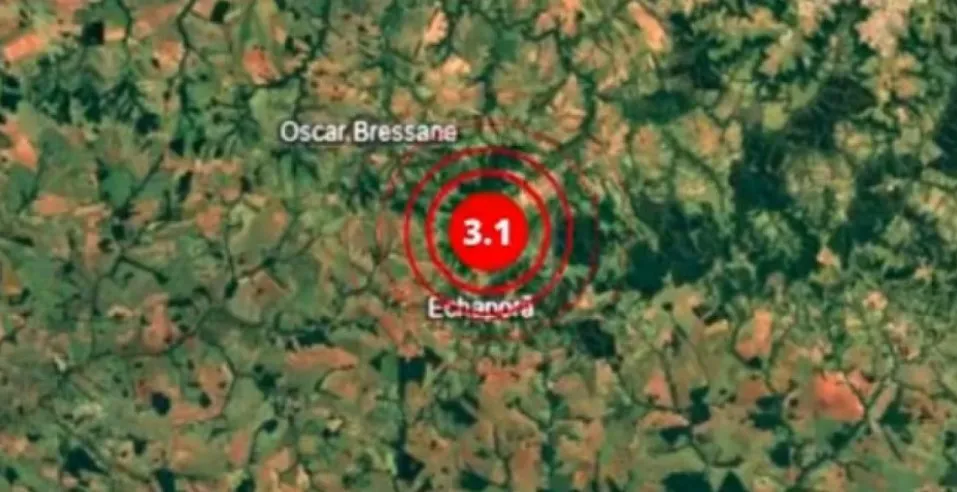 Tremor teve magnitude 3.1 na escala Richter