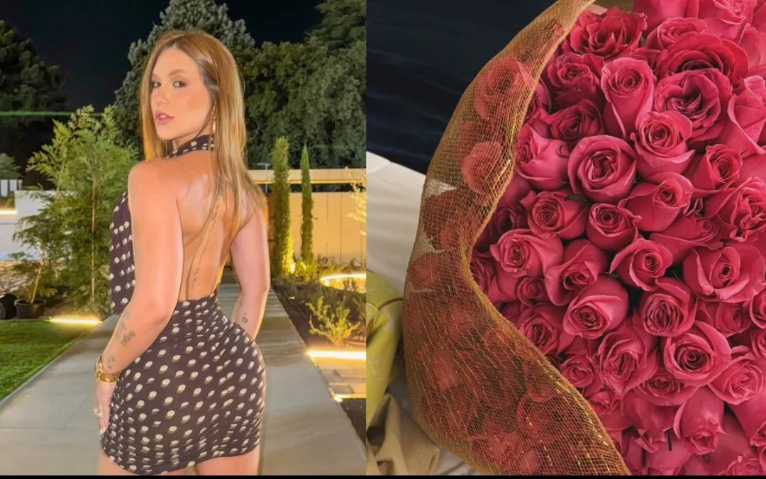 Virgínia Fonseca ganha buquê de flores
