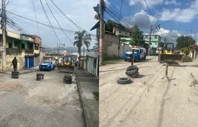 Ação policial retira barricadas em mais de dez ruas no bairro Almerinda; vídeo