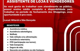 Centauro anuncia vagas de empreso para vendedor e assistente de loja em SG e Niterói
