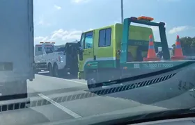 Engavetamento na Ponte Rio-Niterói causa lentidão no trânsito na manhã desta segunda-feira; Vídeo