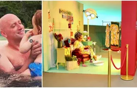 Filhos e viúvo de Paulo Gustavo visitam exposição do comediante no MAC, em Niterói
