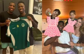 Irmão de Vini Jr posta foto com Virgínia e as filhas na mansão do jogador no Rio: 'Família'