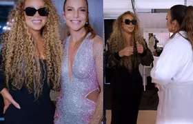 Ivete Sangalo encontra Mariah Carey nos bastidores do The Town e brinca: "Minha melhor amiga!