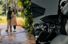 Mariana Rios exige barriguinha de grávida em fotos durante viagem em família