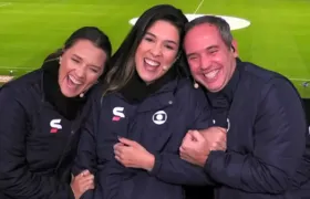 Narradora anuncia gravidez durante transmissão ao vivo do Brasileirão
