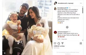 Neymar posta foto de Mel, filha recém-nascida