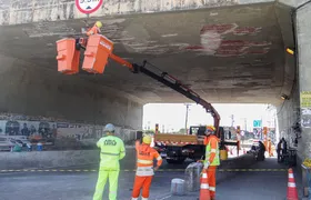 Retorno do viaduto de Manilha é interditado para realização de obras emergenciais