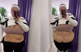 Thais Carla mostra resultados da cirurgia bariátrica e desabafa sobre excesso de pele na barriga