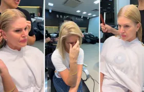 Val Marchiori compartilha momento cortando cabelo durante tratamento contra o câncer