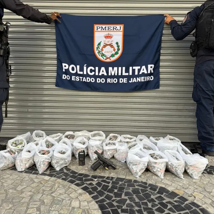 Material apreendido pela PM