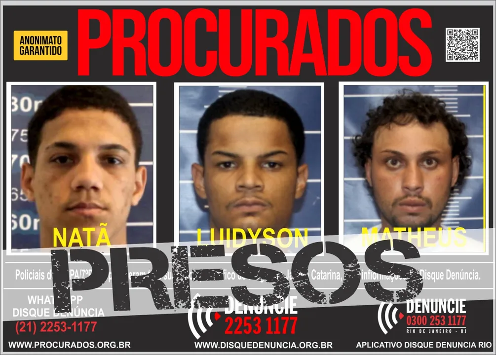 Os três acusados são de Vila Velha, no Espírito Santo