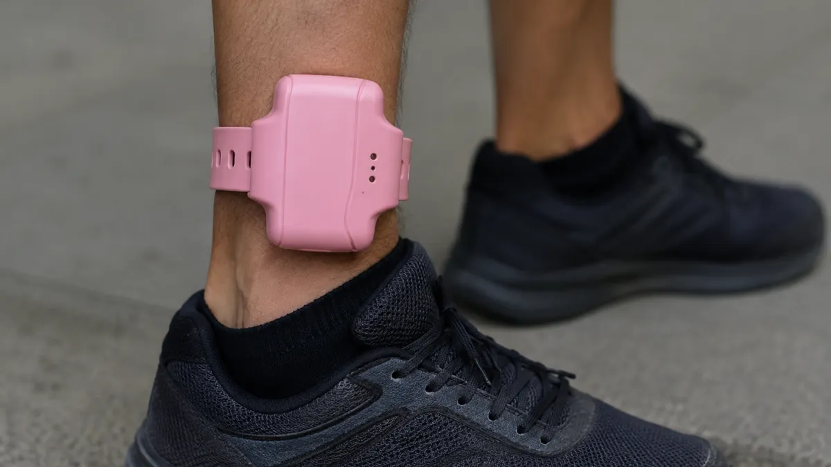 Projeto que prevê o uso de tornozeleiras eletrônicas na cor rosa por agressores de mulheres