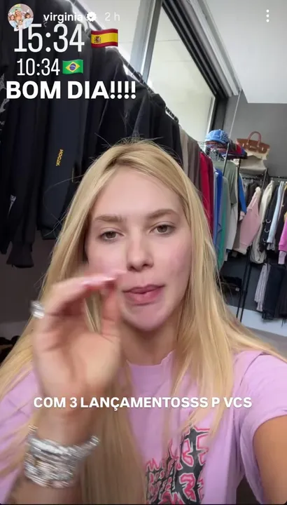 A influenciadora apareceu nos stories já no closet do atacante do Real Madrid