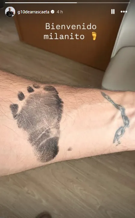 O jogador anunciou a chegada de seu primeiro filho, Milano