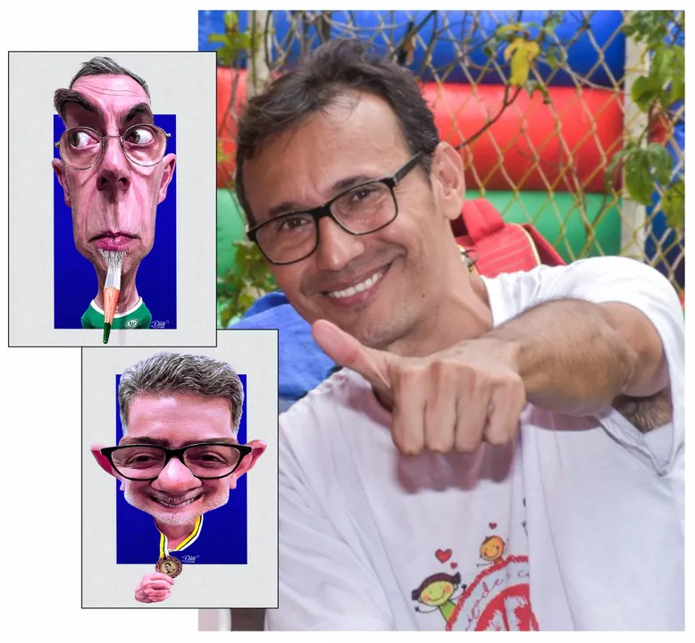 Dan celebrou duas conquistas, de uma só vez, no 20º Salão Internacional do Humor, em Caratinga (MG)