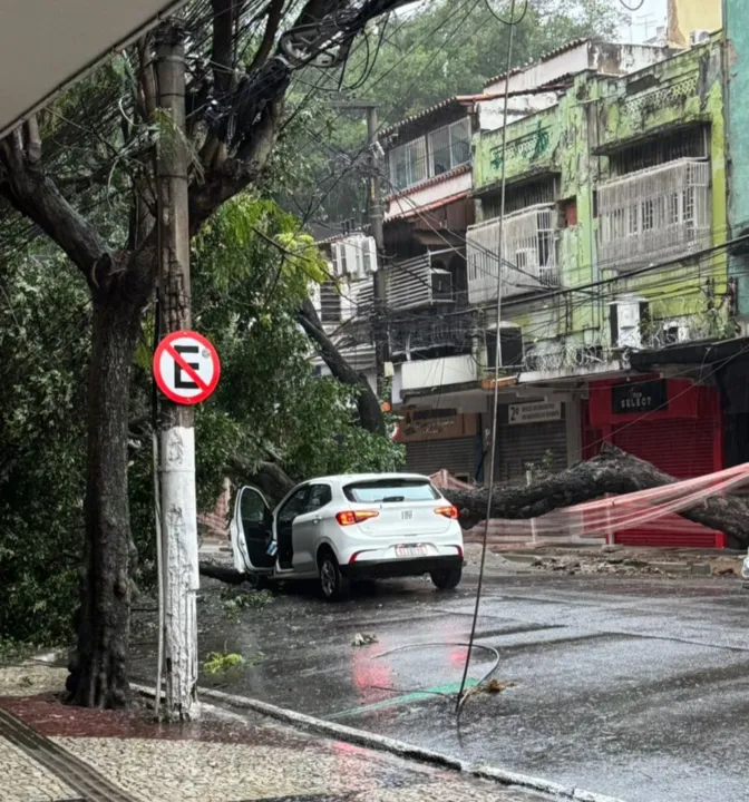 Apesar do susto e dos danos causados, o motorista do veículo atingido não ficou ferido