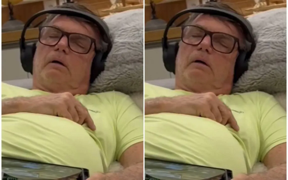 Carlos publica vídeo de Bolsonaro soluçando enquanto dorme