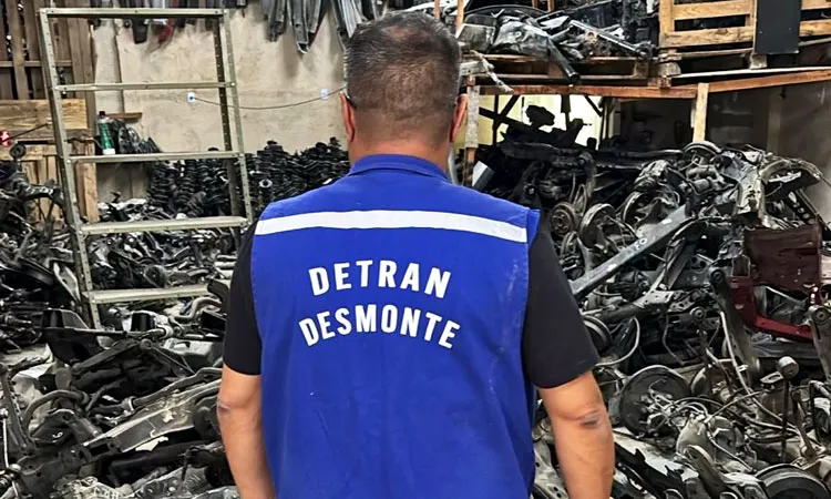 A fiscalização chegou ao endereço após denúncias e monitoramento de anúncios de venda de peças automotivas pela internet