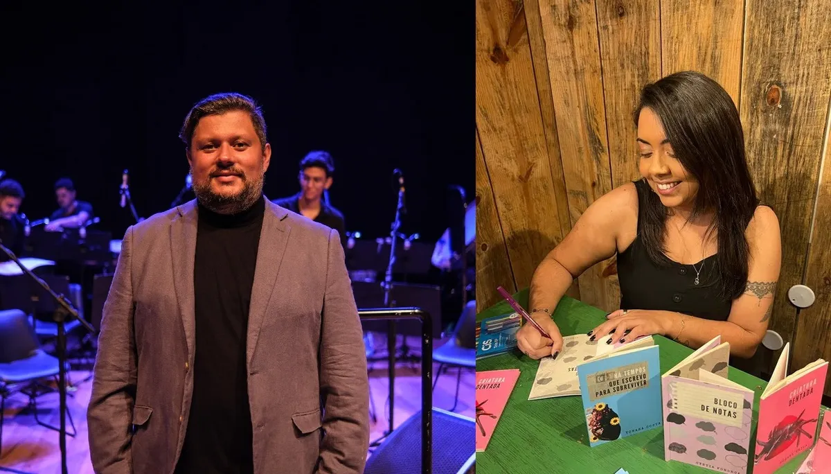 Empreendedores, Rafael Vieira criador do Instituo dos Sonhos e Cyntia Fonseca, do Mapa das Letras  estão representando São Gonçalo no MICBR