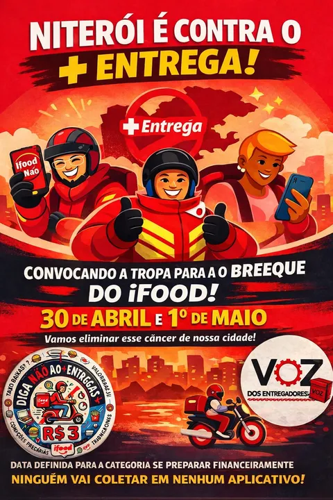 O movimento, conhecido como “Breque dos Apps RJ 2026”