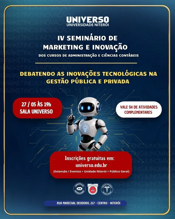 Seminário de marketing e inovação acontece no dia 27, às 19h