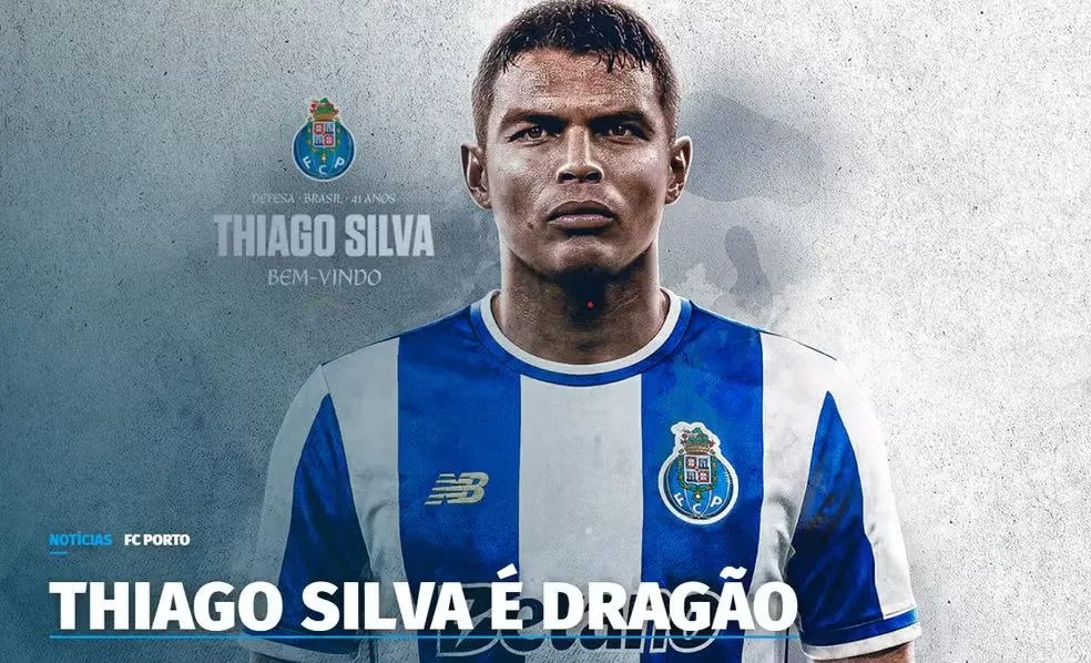 Thiago Silva é anunciado como reforço do Porto