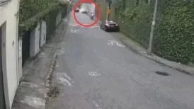 Câmeras de segurança registram queda de muro em Santa Teresa