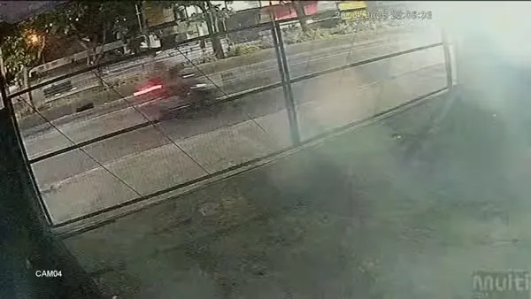 O acidente foi registrado por câmeras de segurança