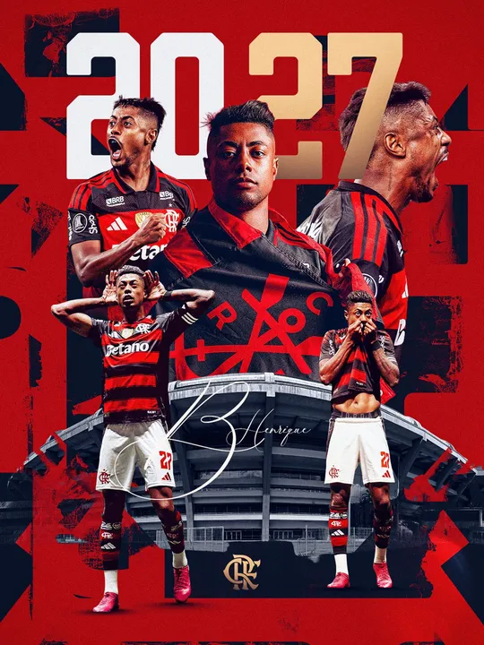 Bruno Henrique renovou até dezembro de 2027. Atacante rubro negro tem 175 participações em gols em 359 jogos em oito anos de clube