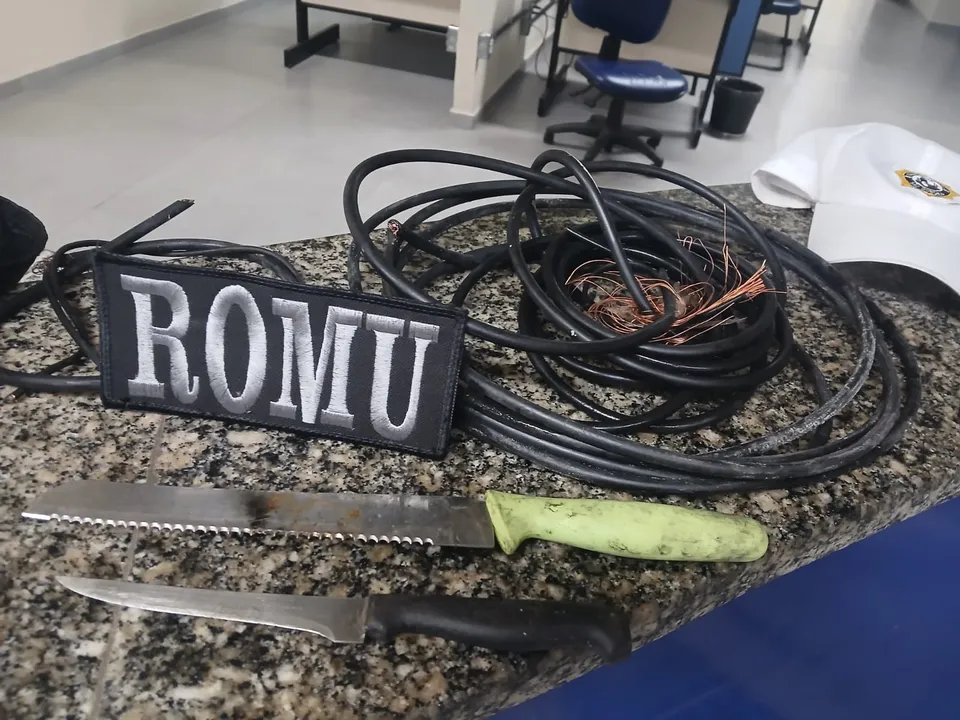 Cabos furtados e apreendidos pela Romu