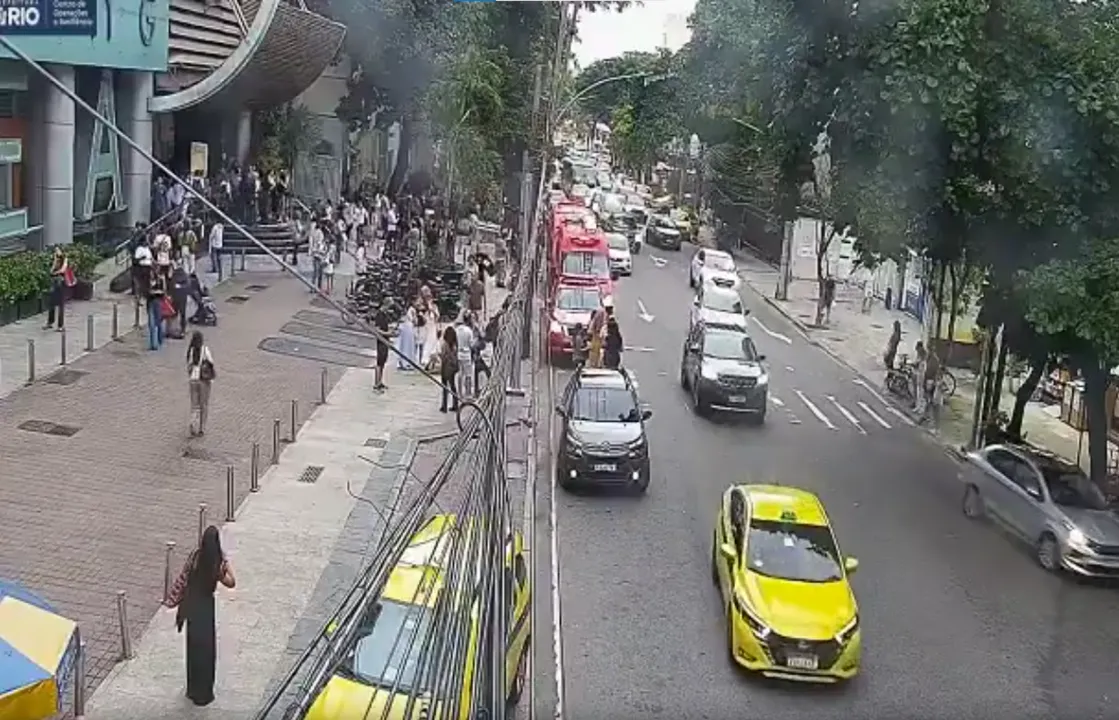 Um princípio de incêndio foi registrado no Shopping da Gávea, na Zona Sul do Rio de Janeiro
