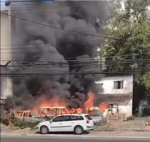 Incêndio aconteceu na Rua Benjamin Constant, no Barreto