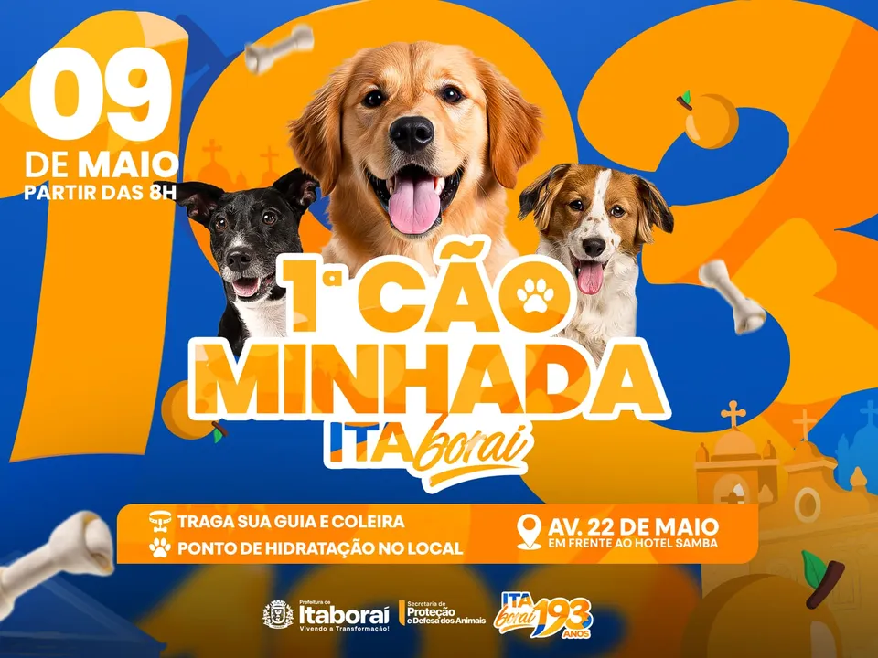 A 1ª Cãominhada de Itaboraí faz parte do calendário festivo da cidade