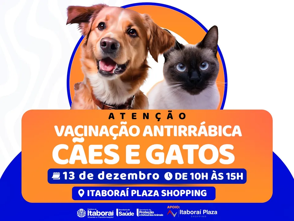 A ação acontecerá no Itaboraí Plaza Shopping, das 10h às 15h, e será aberta a todos os tutores do município