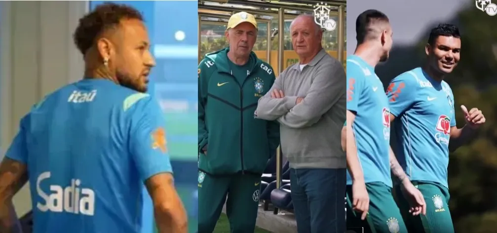 Lesão de Neymar, primeira coletiva e treino com visita de Felipão foram os destaques do segundo dia da seleção brasileira na Granja Comary