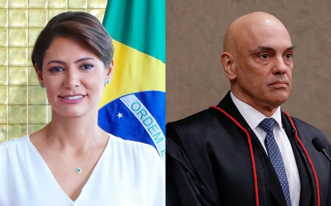 Michelle cumprimentou Moraes com um abraço na posse de Kassio Nunes como presidente do TSE